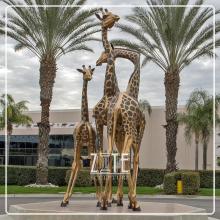 Western Style garden life size bronze brass giraffe statues