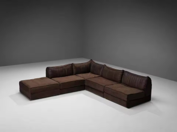 mid century modern style shaped sectional sofa set