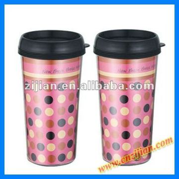 16oz plastic outer travel mug