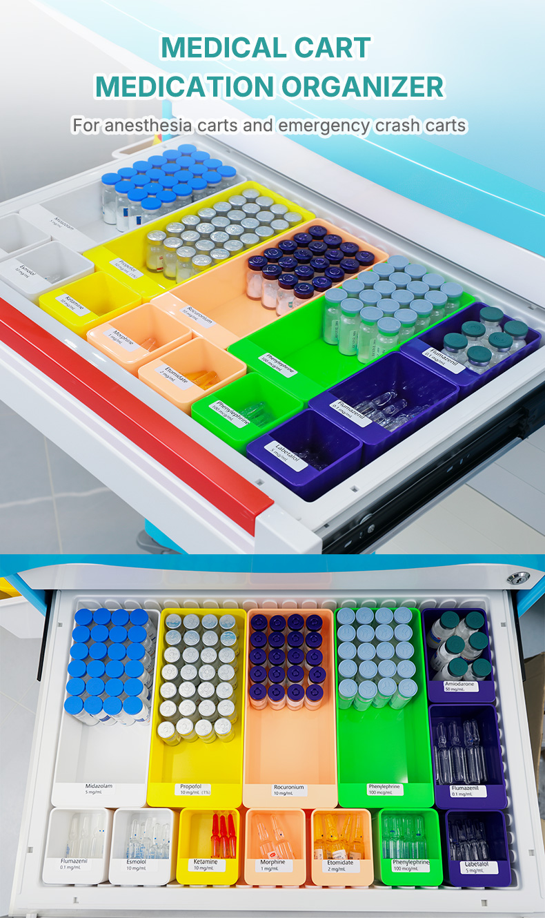 organizador de carrinho médico medical cart organizer