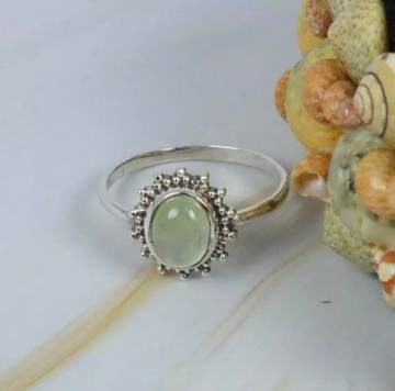 Natural Prehnite Stone Personality Rings For Women