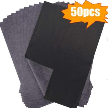 50pcs/set Carbon Papers Graphite Single-sided Black Paper Painting Paper Painting Legible Accessories Tracing Reusable Carb H6E7