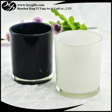 130ml recycled small white black glass candle jars