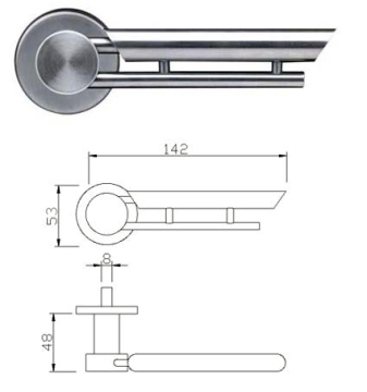 solid stainless steel door handle