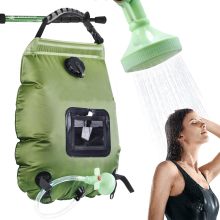Dandelion Solar Portable Shower Bag: 5 Gallon/20 Liter Solar Heating Camping Shower with Removable Hose & Shower Head