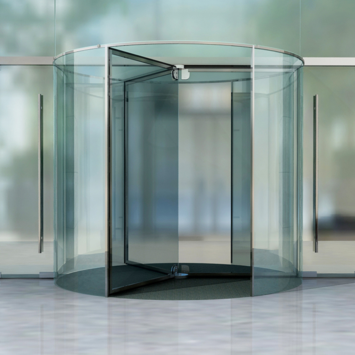 3/4 wings Crystal Automatic/Manual Revolving Door for office building