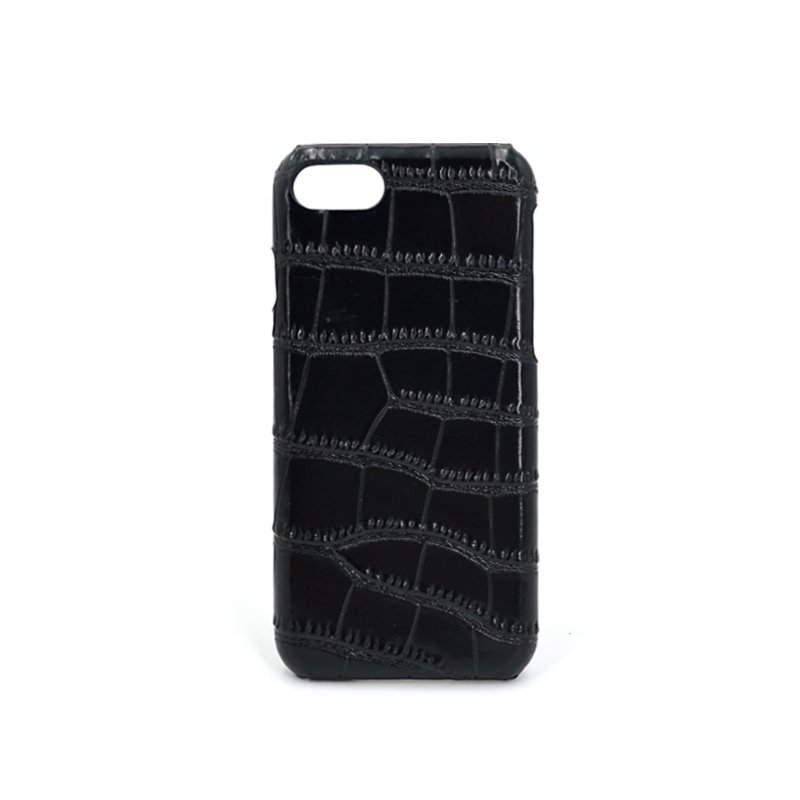 Etui de téléphone en cuir de crocodile noir pour Iphone 7/8