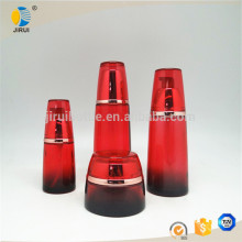110ml glass lotion bottles sets with red color sprayed