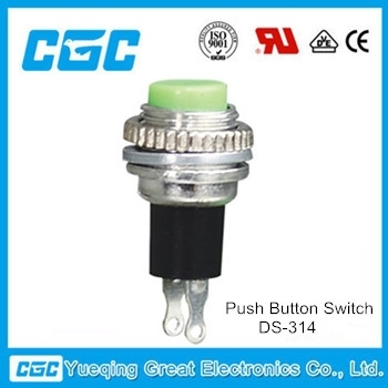 2015 CGC green 0.5A metallic material 10mm switch push button,small switch push buton