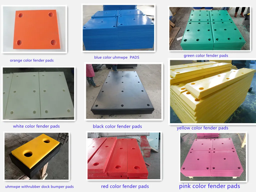 UHMWPE Plastic Wharf Sliding Faced Rubber Dock Bumper Covers Front Pad