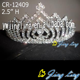 2.5 Inch wholesale wedding hair accessories crystal crowns
