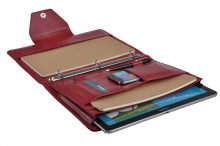 Premium Leather Organizer Folio Binder,Factory Price Genuine Leather Portfolio Bag