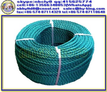 Polypropylene 3 strand twist rope , lead core rope for sale , pp twist cord