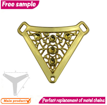 Triangle shape gold plastic shoe chains