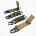 Nylon Hook And Loop Rubber Patch Carabiner Keychain