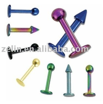 Coated Titanium Anodized Spike & Ball lip ring body labret piercing jewelry