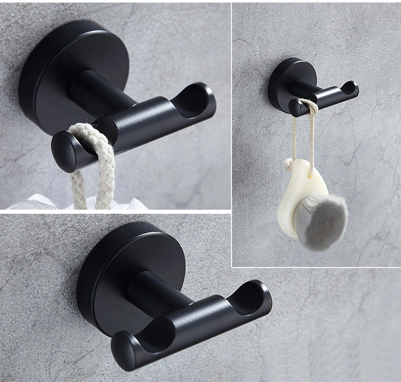 304 Black Hook Wall Hook Towel Hook for Bathroom Stainless Steel Coat Hook