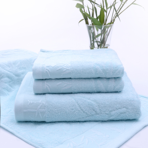 3 Piece Bamboo Towel Set Light Blue