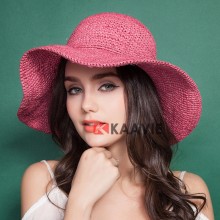 2015 new summer beach wide brim floopy safari raffia straw boater hat