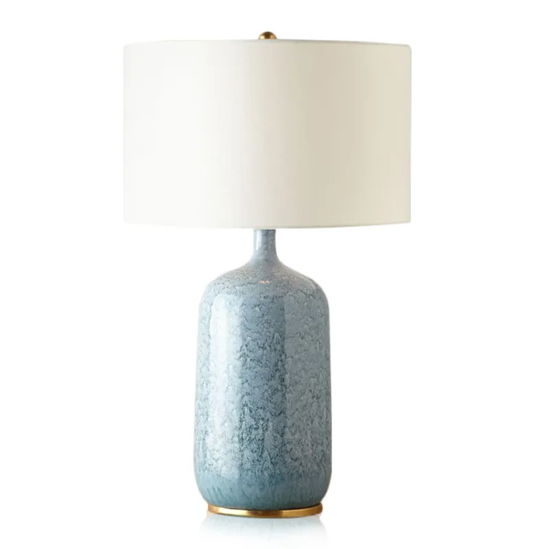 Exquisite All-Copper Ceramic Lamp with Traditional Chinese Motifs