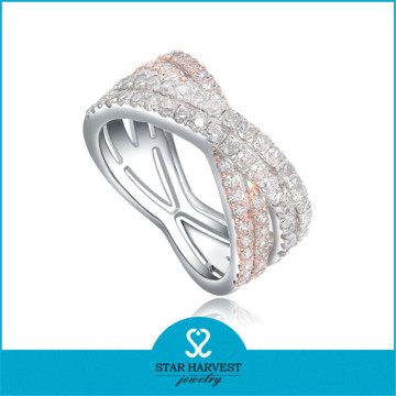 Latest Ring Design 925 Silver Ring Mirco Pave Stone Silver Ring