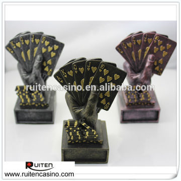 Resin Poker Trophy Gold Silver and Bronze Poker Hand Poker Trophy