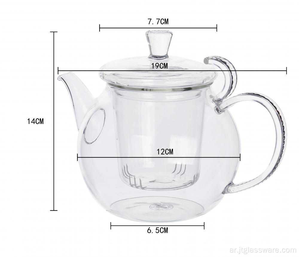 800ml Mouthblown Pretty Pyrex إبريق شاي للبيع