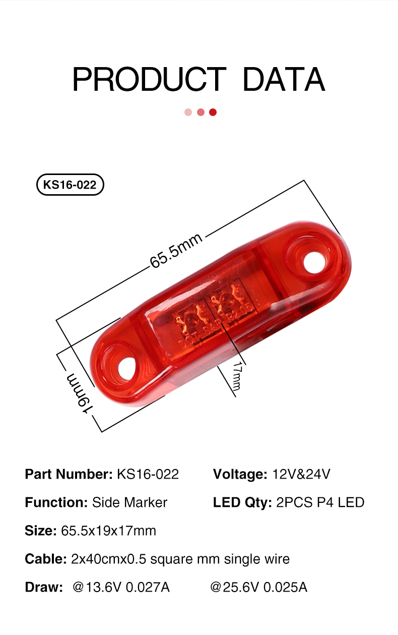 Wholesale Led 12V&24v brightness lamp side marker lights trucks clearance light position lamp