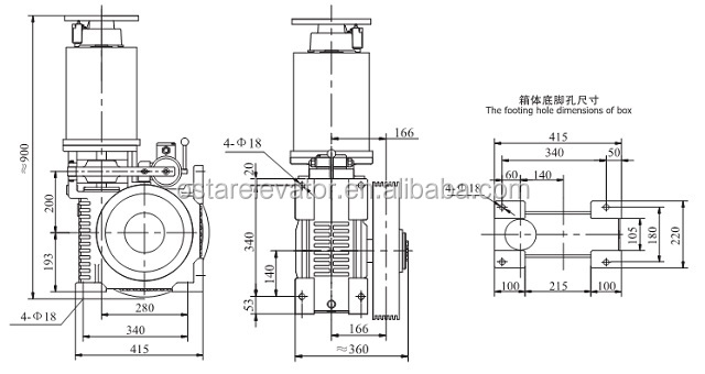 Small Loading VVVF Geared Traction Machine Torin Elevator Motor Price