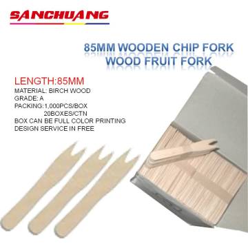85mm Wood Chip Fork 85mm Wooden Fruit Fork