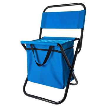 Portable Metal Stool with Back Support and Foldable Design