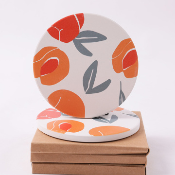 Round Ceramic Coaster with Custom Logo