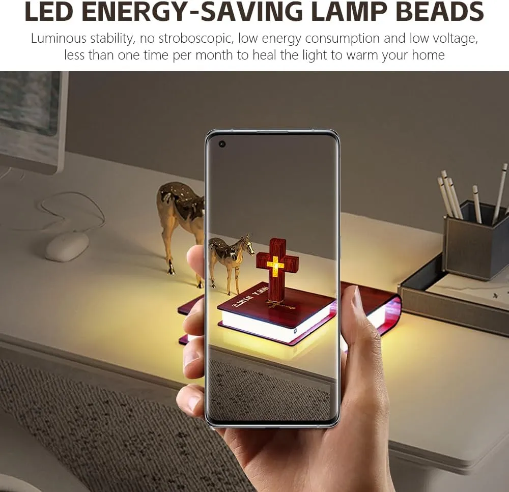 Holy Nightlight: Magnetic Levitating Cross Decor for Peaceful Spaces