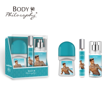 BODY PHI LOSOPHY Men Deodorant Body Perfume Spray Set 3pcs Floral Body Mist Gift Set