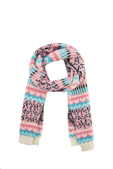 Girl's Knitted Jacquard Snow Pattern Christmas Scarf
