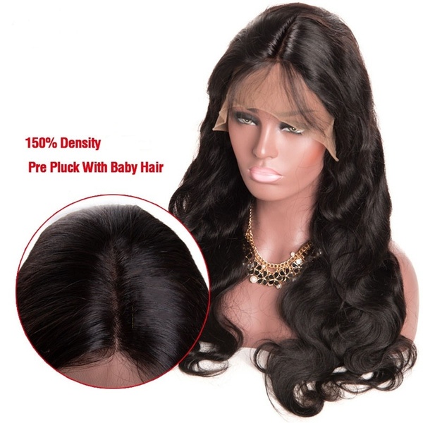 150% Density Lace Front Human Hair Wigs For Women Pre Plucked With Baby Hair Black Body Wave Brazilian Lace Wig