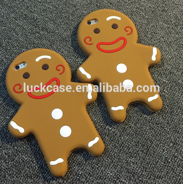 3D Cute Flexible Soft Gingerbread Man Cookie Silicone Cartoon Case For iphone 6Plus/6s/6/5/5s