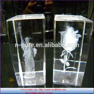 3d laser crystal gift, laser engraved crystal