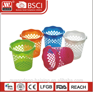 Haixing 2013New PP Waste Paper Basket Plastic Designer Waste Basket