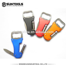 Retractable multi function bottle opener /can opener/ wine corkscrew with flashlight