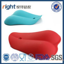 Colorful double cavities silicone spoon stand kitchen utensil