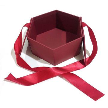 Cajas de regalo de cumpleaños de forma especial rosa con cinta