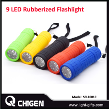 Portable 9 LED rubberized Gift Flashlight Torches