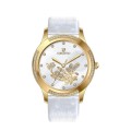 Flower Pattern Women Leather Pearl Watch