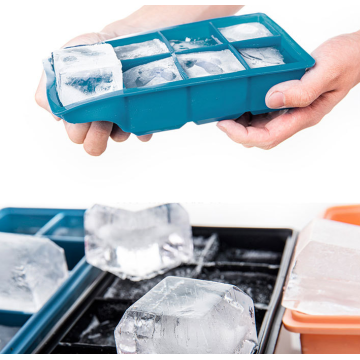 Stampi per ghiaccio a cubetti di silicone a 4 ghiaccio con coperchi