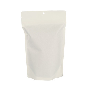 bolsas de embalaje de bolsa de pie kraft blanco resellable de 8 oz
