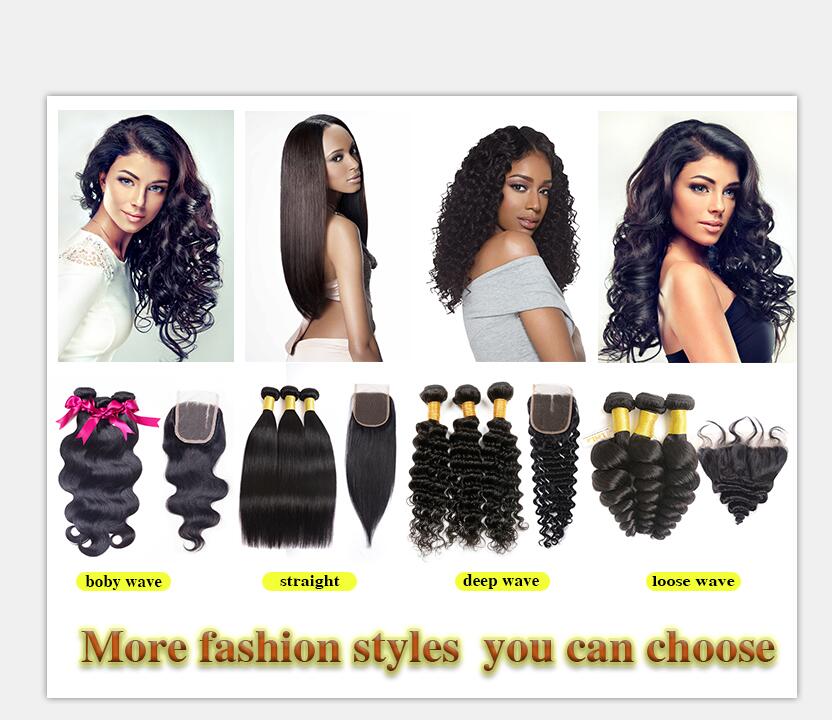 1B 27 Deep Wave Ombre Human Hair Bundles With Lace Closure 2 Tone Colored Blonde Brazilian Virgin Curly Ombre hair bundle