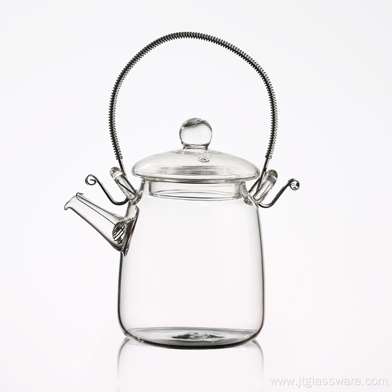 Heat Resistant Borosilicate Glass Flowering Teapot