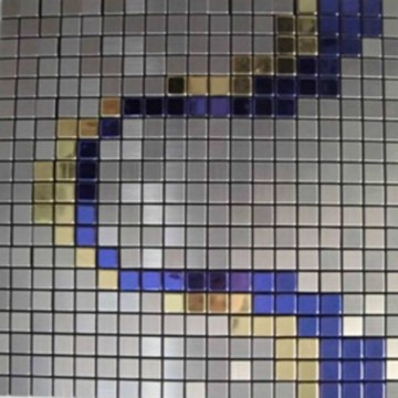 Silver Mosaic Tiles, Shiny Mosaic Tile, Glass Pebble Mosaic Tiles