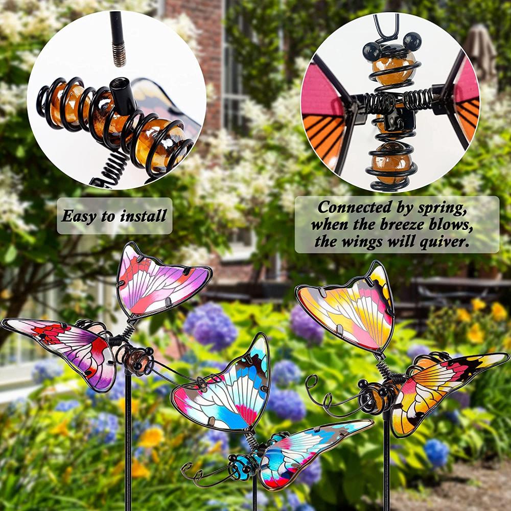 Bộ 3 trang trí cổ phần vườn bướm